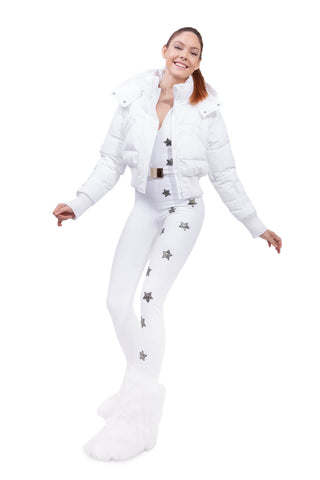 Megeve Giacca da Sci Cropped White