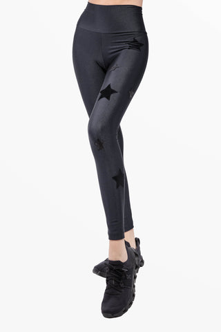 Lunis Leggings con Stelle Pelle e Velluto