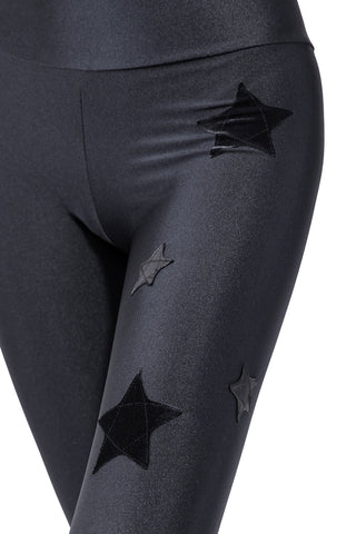 Lunis Leggings con Stelle Pelle e Velluto