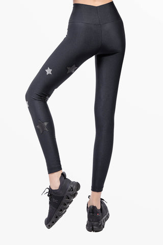 Lunis Leggings con Stelle Pelle Argento