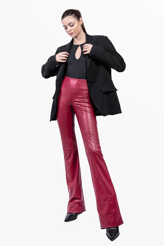 Mira pantalone in ecopelle Rosso Bordeaux