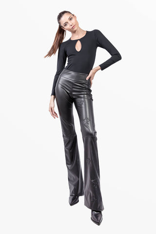 Mira pantalone in ecopelle con Stelle