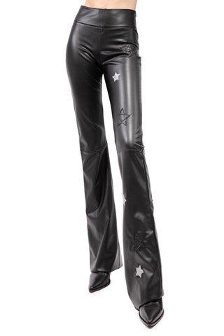 Nova pantalone in ecopelle con Stelle