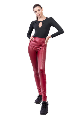 Cosmos Bordeauxrot Leggings