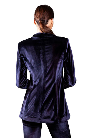 Hera Navy Blue Velvet Tailleur