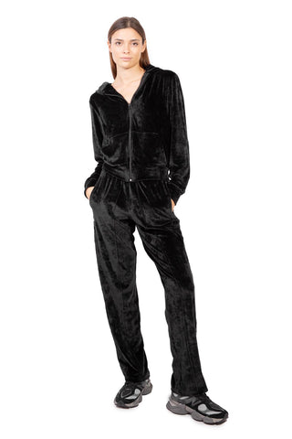 Sunday in Soft-Touch Black Velvet Tracksuit