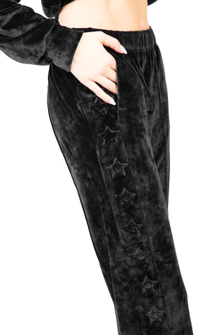 Sunday in Soft-Touch Black Velvet Tracksuit