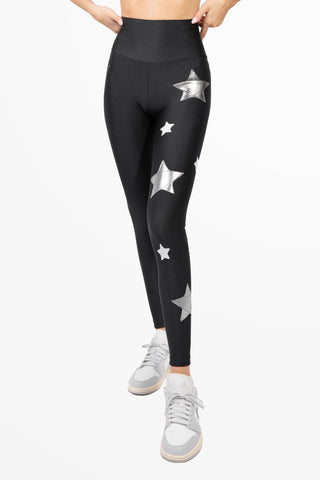 Venere Leggings Stelle Argento e Bianche con Baschina