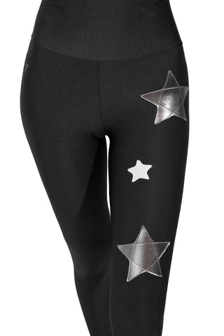 Venere Leggings Stelle Argento e Bianche con Baschina