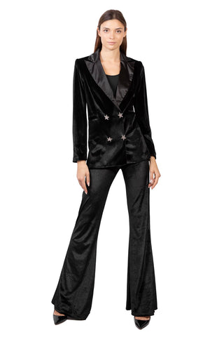 Skyfall Velvet Dinner Double-Breasted Jacket Black