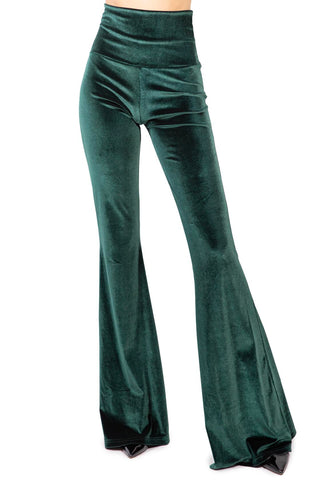 Skyfall Pantalone in Velluto Verde Bottiglia