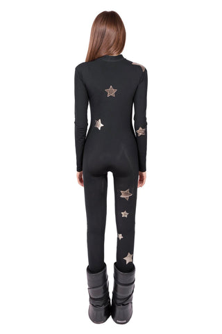 Cortina black skisuit with stars