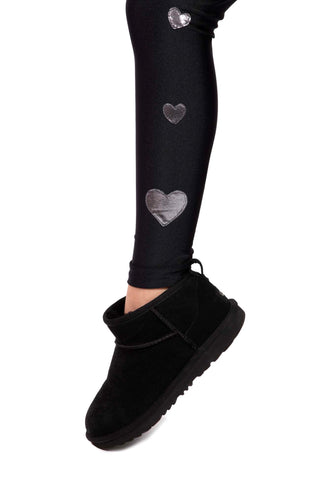 Love Story Leggings con Cuori applicati e vita alta