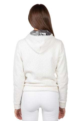 Orsetto White Jacket in Boiled Wool and Lycra