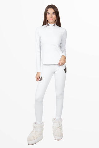 Cortina Winter Leggings vita Alta Bianco