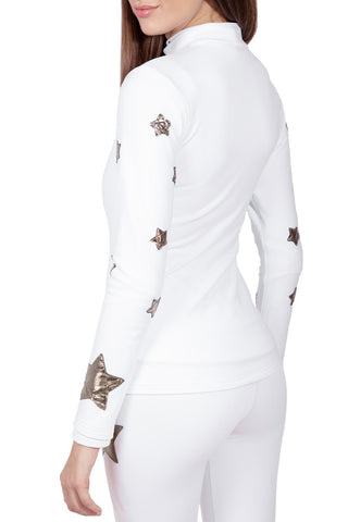 Saint Moritz White Jacket in technical ski fabric