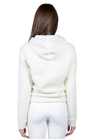 Orsetto White Jacket in Boiled Wool and Lycra