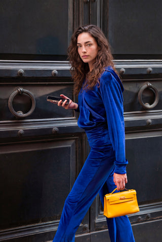 Andromeda Bluette Samt-Trainingsanzug