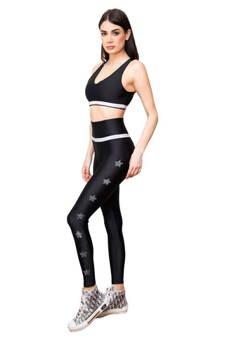 Colette High-Waisted Leggings with Silver Band and Stars.